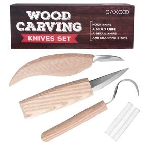 img 4 attached to Wood Carving Tools Kit for Beginners, Kids - Whittling Knife, Spoon, Clay, Curved Blade, Fruit, Hook Knife