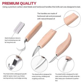 img 2 attached to Wood Carving Tools Kit for Beginners, Kids - Whittling Knife, Spoon, Clay, Curved Blade, Fruit, Hook Knife