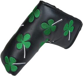 img 3 attached to 🍀 Чехол для головки "Sword & Shield Sports Lucky Clover Putter": Белый зеленый клевер с четырьмя листьями для Scotty Cameron Ping Odyssey Taylormade