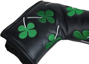 img 1 attached to 🍀 Чехол для головки "Sword & Shield Sports Lucky Clover Putter": Белый зеленый клевер с четырьмя листьями для Scotty Cameron Ping Odyssey Taylormade