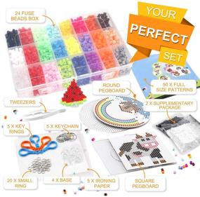 img 2 attached to 🧩 Ultimate Fuse Beads Kit: 7800 pcs, 24 Colors, 5MM for Kids, incl. Ironing Paper, Patterns, Pegboards, and More - Farielyn-X