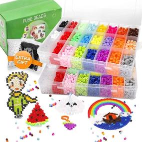 img 4 attached to 🧩 Ultimate Fuse Beads Kit: 7800 pcs, 24 Colors, 5MM for Kids, incl. Ironing Paper, Patterns, Pegboards, and More - Farielyn-X