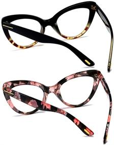 img 1 attached to Stylish Cat Eye Reading Glasses Set for Women - 4 Pairs (1.0-3.5) Fashion Cute Readers