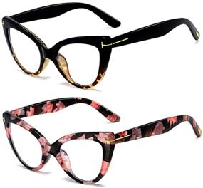 img 3 attached to Stylish Cat Eye Reading Glasses Set for Women - 4 Pairs (1.0-3.5) Fashion Cute Readers