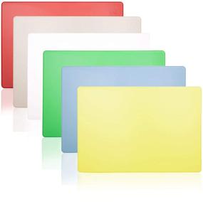 img 4 attached to NSF Certified 20x15 Inch Commercial Color Pack of 6 Plastic Cutting Boards Set