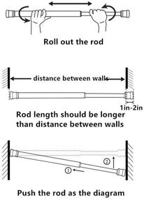 img 2 attached to 🔧 Регулируемые штанги с напряжением, набор из 4: удлиняемые штанги для шкафов, занавесок и душевых кабин, из пружинной стали, диапазон 15,7-28 дюймов