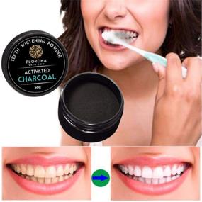 img 2 attached to 💯 Florona Natural Teeth Whitening with Activated Charcoal Miracle Tooth Powder - Coconut Orange Oil & Bentonite Clay Extracts (50g)