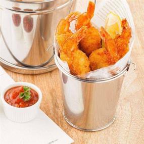 img 1 attached to 🍽️ 12 Ounce Metal Bucket with Handle - Food Safe, Silver Stainless Steel Mini Pail for Appetizers or Centerpieces - Restaurantware