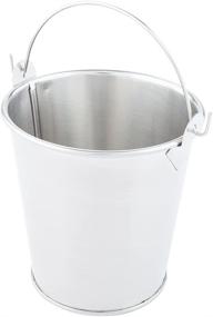 img 2 attached to 🍽️ 12 Ounce Metal Bucket with Handle - Food Safe, Silver Stainless Steel Mini Pail for Appetizers or Centerpieces - Restaurantware