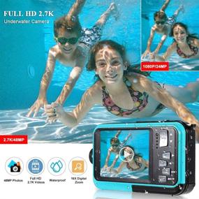 img 3 attached to Exploring Beneath: Underwater Camera FHD 2.7K 48 📸 MP for Snorkeling - Selfie Dual Screen, LCD Displays (806BC)