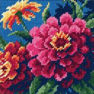 🌺 vibrant zinnias needlepoint craft kit by dimensions needlecrafts: create stunning needlework with this all-in-one set logo