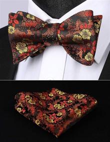 img 2 attached to 👔 HISDERN SetSense Men's Floral Jacquard Woven Ties, Cummerbunds & Pocket Squares: High-quality Accessories