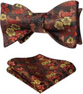 👔 hisdern setsense men's floral jacquard woven ties, cummerbunds & pocket squares: high-quality accessories logo