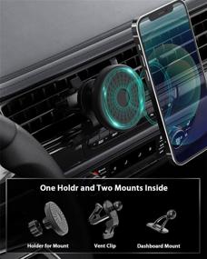 img 3 attached to 🚗 Stouchi MagSafe Car Mount, 360° Rotating Powerful Magnetic Vent Clip & Dashboard Holder, Compatible with MagSafe Case, iPhone 13, 12, 12 Pro, 12 Pro Max, 12 Mini
