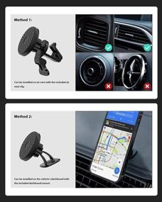 img 1 attached to 🚗 Stouchi MagSafe Car Mount, 360° Rotating Powerful Magnetic Vent Clip & Dashboard Holder, Compatible with MagSafe Case, iPhone 13, 12, 12 Pro, 12 Pro Max, 12 Mini