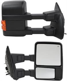 img 3 attached to 🚗 MOTOOS Towing Mirrors Replacement for 99-07 Ford F250 F350 F450 F550 Super Duty Tow Mirrors Power Heated w/ Signal Light Both Driver & Passenger Side Mirrors