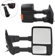 🚗 motoos towing mirrors replacement for 99-07 ford f250 f350 f450 f550 super duty tow mirrors power heated w/ signal light both driver & passenger side mirrors logo