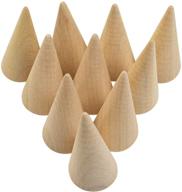 auear, 10 pcs wood cone 🌳 ring holder: natural tilted shaped jewelry display stands logo