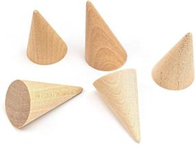 img 1 attached to AUEAR, 10 Pcs Wood Cone 🌳 Ring Holder: Natural Tilted Shaped Jewelry Display Stands