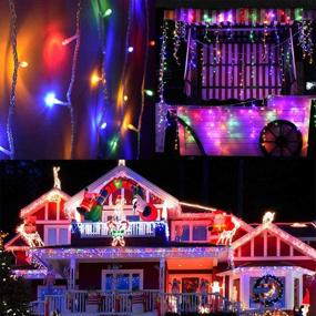 img 1 attached to 🎄 Toodour Icicle Christmas Lights, 432 LED 35.4ft 8 Modes with 72 Drops, Window Curtain Fairy Lights, Twinkle Icicle String Lights for Christmas, Party, Holiday Decor (Multicolor)