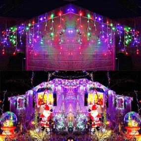 img 4 attached to 🎄 Toodour Icicle Christmas Lights, 432 LED 35.4ft 8 Modes with 72 Drops, Window Curtain Fairy Lights, Twinkle Icicle String Lights for Christmas, Party, Holiday Decor (Multicolor)