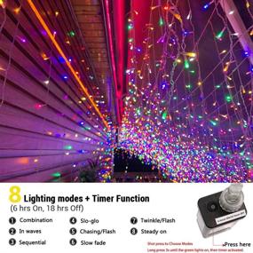 img 2 attached to 🎄 Toodour Icicle Christmas Lights, 432 LED 35.4ft 8 Modes with 72 Drops, Window Curtain Fairy Lights, Twinkle Icicle String Lights for Christmas, Party, Holiday Decor (Multicolor)