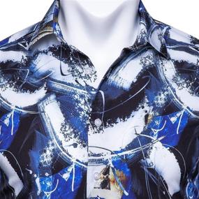 img 3 attached to 🌸 Barry Wang Men's Clothing: Novelty Button Flower Shirts