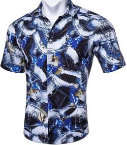 img 2 attached to 🌸 Barry Wang Men's Clothing: Novelty Button Flower Shirts