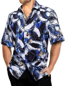 img 4 attached to 🌸 Barry Wang Men's Clothing: Novelty Button Flower Shirts