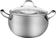 🍲 elitra premium stainless steel casserole pot with glass lid - suitable for all stovetops - 7 qt - silver (180101) logo