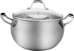 img 4 attached to 🍲 ELITRA Premium Stainless Steel Casserole Pot with Glass Lid - Suitable for All Stovetops - 7 QT - Silver (180101)