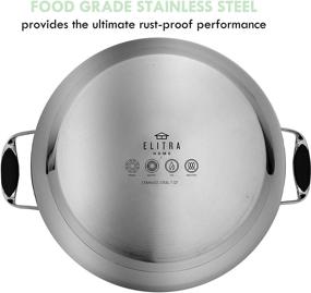 img 2 attached to 🍲 ELITRA Premium Stainless Steel Casserole Pot with Glass Lid - Suitable for All Stovetops - 7 QT - Silver (180101)