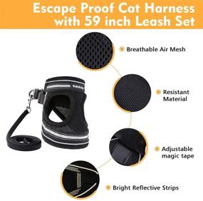 img 2 attached to 🐱 rabbitgoo Escape Proof Cat Harness and Leash Set - Adjustable Soft Vest with Reflective Strip for Small Cats, Ideal for Walking and Comfortable Outdoor Activities