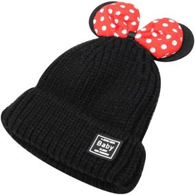 img 1 attached to 🧒 Warm and Stylish: RARITYUS Toddlers Winter Bowknot Beanie - Perfect Accessory for Boys in Cold Weather!