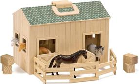 img 4 attached to 🏡 Enhance Imaginative Play with the Versatile Melissa & Doug Wooden Stable Dollhouse