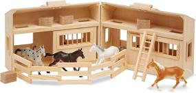 img 2 attached to 🏡 Enhance Imaginative Play with the Versatile Melissa & Doug Wooden Stable Dollhouse