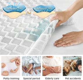 img 3 attached to Bedsure Queen Size Bamboo Waterproof Mattress Protector - Breathable 15 Inch Deep Pocket Mattress Cover with 3D Air Fabric - Ultra Soft Mattress Pad