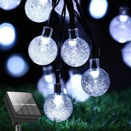 🌞 hitmoda solar string lights: 30 led 25.6ft waterproof crystal ball for outdoor party and wedding decorations логотип