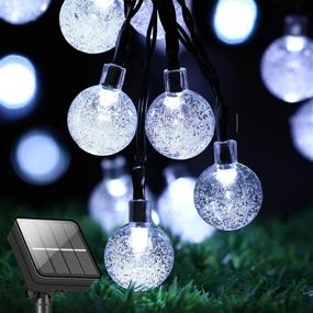 img 4 attached to 🌞 HITMODA Solar String Lights: 30 LED 25.6ft Waterproof Crystal Ball for Outdoor Party and Wedding Decorations