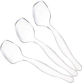 img 3 attached to Premium Quality Disposable Serving Spoons - Clear, Heavy Duty Plastic (Pack of 12)