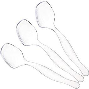img 2 attached to Premium Quality Disposable Serving Spoons - Clear, Heavy Duty Plastic (Pack of 12)