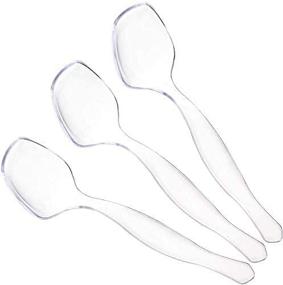 img 1 attached to Premium Quality Disposable Serving Spoons - Clear, Heavy Duty Plastic (Pack of 12)