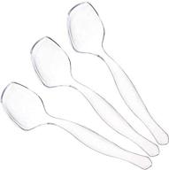 premium quality disposable serving spoons - clear, heavy duty plastic (pack of 12) logo