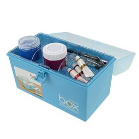 img 1 attached to Compact and Versatile Pekky Small Plastic Medicine/Art Supply Craft Storage Box with Tray and Handle - Blue