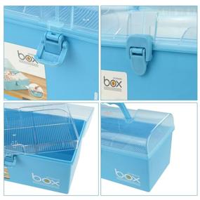 img 3 attached to Compact and Versatile Pekky Small Plastic Medicine/Art Supply Craft Storage Box with Tray and Handle - Blue