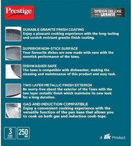 img 1 attached to 🥘 Prestige 250mm Omega Deluxe Granite Omni Non-Stick Dosa Tava/Griddle: The Perfect 10-inch Addition to Your Kitchen