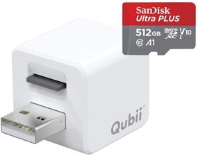 img 4 attached to 📷 [Apple MFi Certified] Qubii Photo Storage Drive for iPhone &amp; iPad, Automatic Photo and Video Backup, Photo Stick [512GB - White]