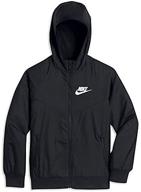 🧥 nike sportswear windrunner jacket white: boys' clothing in jackets & coats - perfect athletic outerwear for style and comfort logo