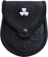 👔 black leather men's accessories and belts by cloud kilt sporran логотип