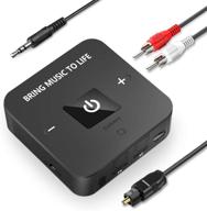 🔊 golvery bluetooth v5.0 transmitter and receiver - wireless audio adapter with toslink & 3.5mm jack for tv, headphones, speaker, car stereo - aptx low latency, hifi sound - 25 hours playtime logo